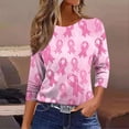 thumbnail image 5 of Womens T Shirts Fashion Printed T-Shirt 3/4 Sleeves Blouse Round Neck Casual Top Summer Tops For Women, 5 of 7