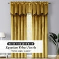 thumbnail image 4 of Regal Home Egyptian Velvet Rod Pocket Window Curtain Valance, 52x18 Inch, Gold, 4 of 6