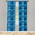 thumbnail image 3 of Ambesonne Goat Curtains, Jumping Pose Drawn Animal Art, Pair of 28"x63", Sea Blue Multicolor, 3 of 5