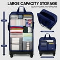 thumbnail image 3 of 36" Expandable Foldable Suitcase Bag Large Collapsible Rolling Luggage Bag for Storage, Moving & Abroad Travel, Navy, JM, 3 of 12