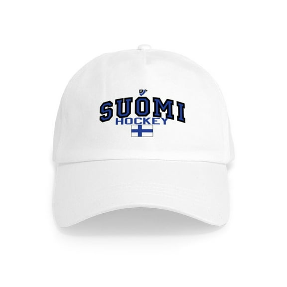 CafePress - Finland(Suomi) Hockey Cap - Adjustable 100% Brushed Unisex Casual Cotton Baseball Cap, Beige, 1
