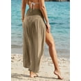 thumbnail image 4 of Eytino Women's Swimsuit Cover Up High Slit Sarong 2025 High Waisted Maxi Beach Skirt Bathing Suit Bottom Swim Coverup Khaki 2XL, 4 of 7