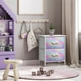 thumbnail image 5 of Sorbus 2 Drawer Bedside Nightstand End Table Bedroom Dresser, Pastel Colors Tie-Dye Sparkle, 5 of 7