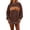 Brown #32, variant on Mock Neck Tops For Women Polka Dot Mock Neck Sweatshirt Oversized Pullover Brown M