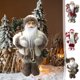 thumbnail image 1 of Muñeca Santa Claus de 12 pulgadas de pie - Figurita navideña de poliéster para decoración de ventanas, estanterías y repisas - Regalo de decoración navideña en rojo, blanco y gris, 1 of 6
