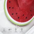 thumbnail image 3 of Manteles individuales redondos trenzados de 15.0 in para mesas de comedor, manteles individuales tejidos resistentes al calor, juego de 6 (rojo sandía), 3 of 5