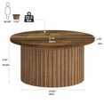 thumbnail image 3 of Round Farmhouse Coffee Table, 31.5" Modern Minimalist Wood Furniture With Metal Base, Sofa Side Center Table For Living Room, 3 of 6