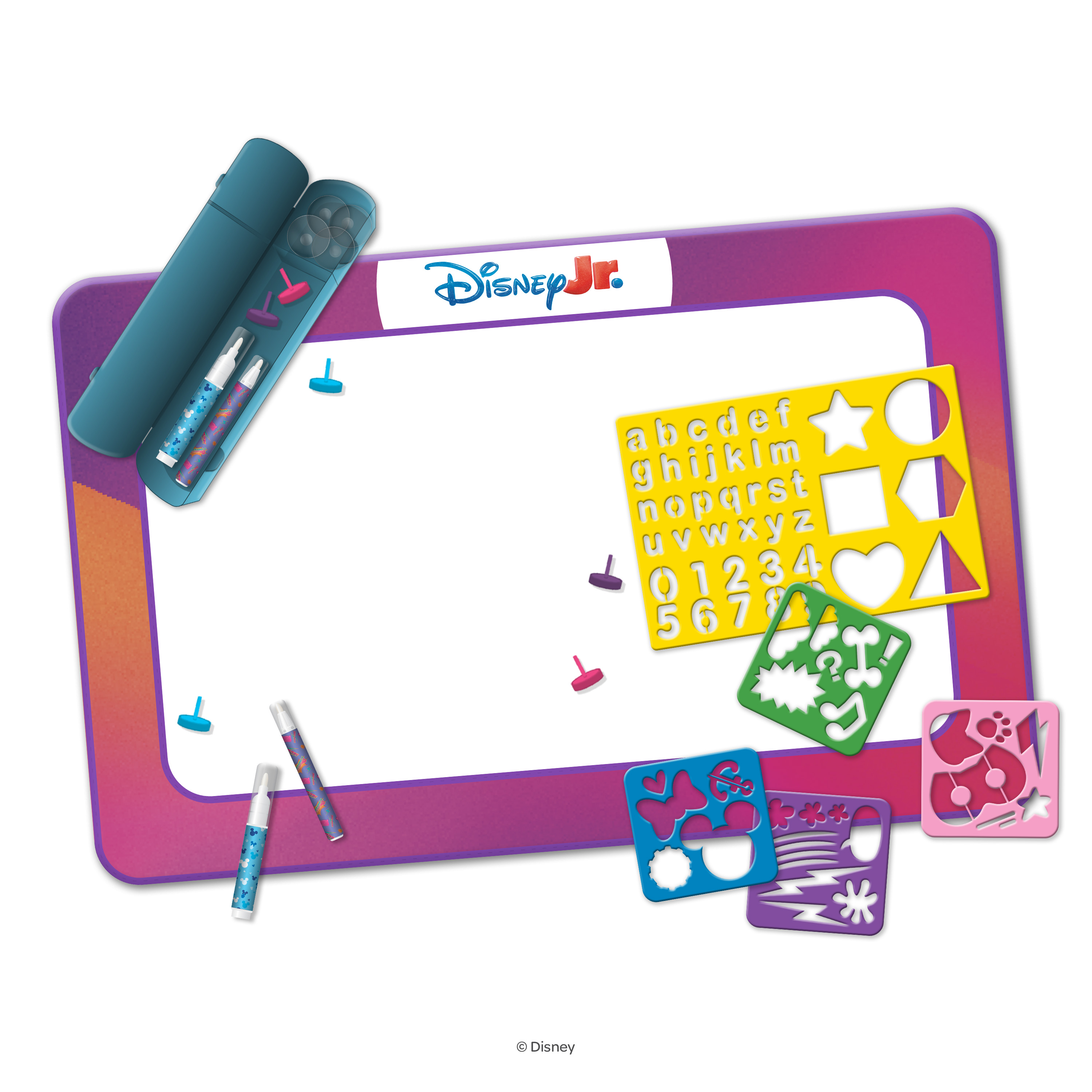 Disney Junior Water Surprise Doodle Mat for Toddlers & Preschoolers – Mess-Free Creative Art Play with Imagine Ink Pens, Stamps, and Stencils, Ages 3+