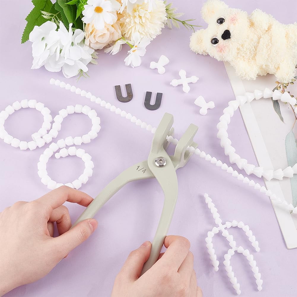 1 Set Alloy Mounting Pliers Alloy Pliers with Gaskets 20mm Height Doll Skeleton Joint Tool Doll Skeleton Installation Pliers Universal Metal Pliers Hand Tools for Handmade Craft Making Doll Making
