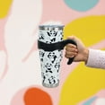 thumbnail image 3 of 40 oz Tumbler with Handle and Straw Panda Cup Water Bottle Panda Gifts for Women Leak Proof 40 oz Cup Insulated Stainless Steel Tumbler PandaTravel Coffee Mug Proof Lid and Straw, 3 of 6
