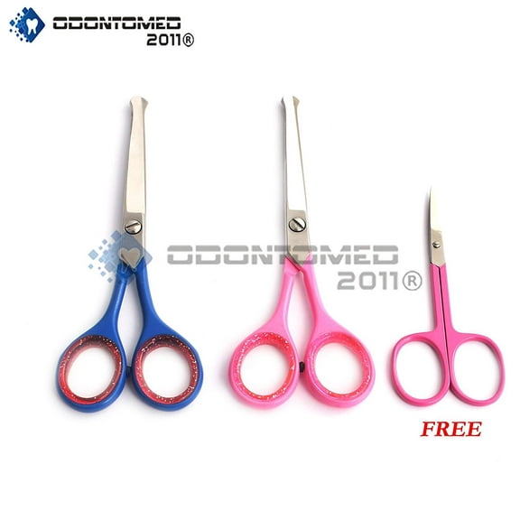 Odontomed2011 Od2011-d-1547 New Stainless Steel Ball Tipped Ear & Nose Hair Saftey Scissor Shear + Free Beauty Shear A+ Quality