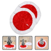 Janrevotw 2 Piece Mini Christmas Tree Skirt Plush Christmas Skirt Decoration Christmas Party Decoration