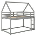 thumbnail image 6 of Euroco Twin over Twin House Bed, Low Bunk Bed for Kid Teens Room, Gray, 6 of 13