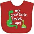 thumbnail image 3 of Inktastic My Great Uncle Loves Me Dinosaur Boys Baby Bib, 3 of 4