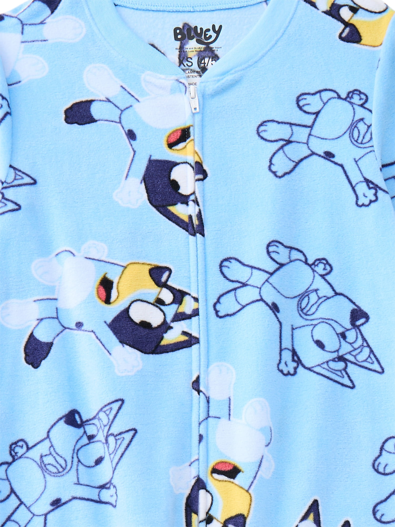 Bluey Kids Holiday Onesie Union Suit Pajamas, Sizes 4-12