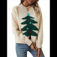 thumbnail image 3 of Suéteres Navideños para Mujer, Suéteres de Cuello Redondo, Suéteres de Larga, Ropa Navideña Festiva Albaricoque M, 3 of 10