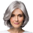 thumbnail image 1 of facefd Perruques pour Femmes Cheveux Bouclés Cosplay Perruque avec Rose Perruques en Filet Argent 35cm, 1 of 9