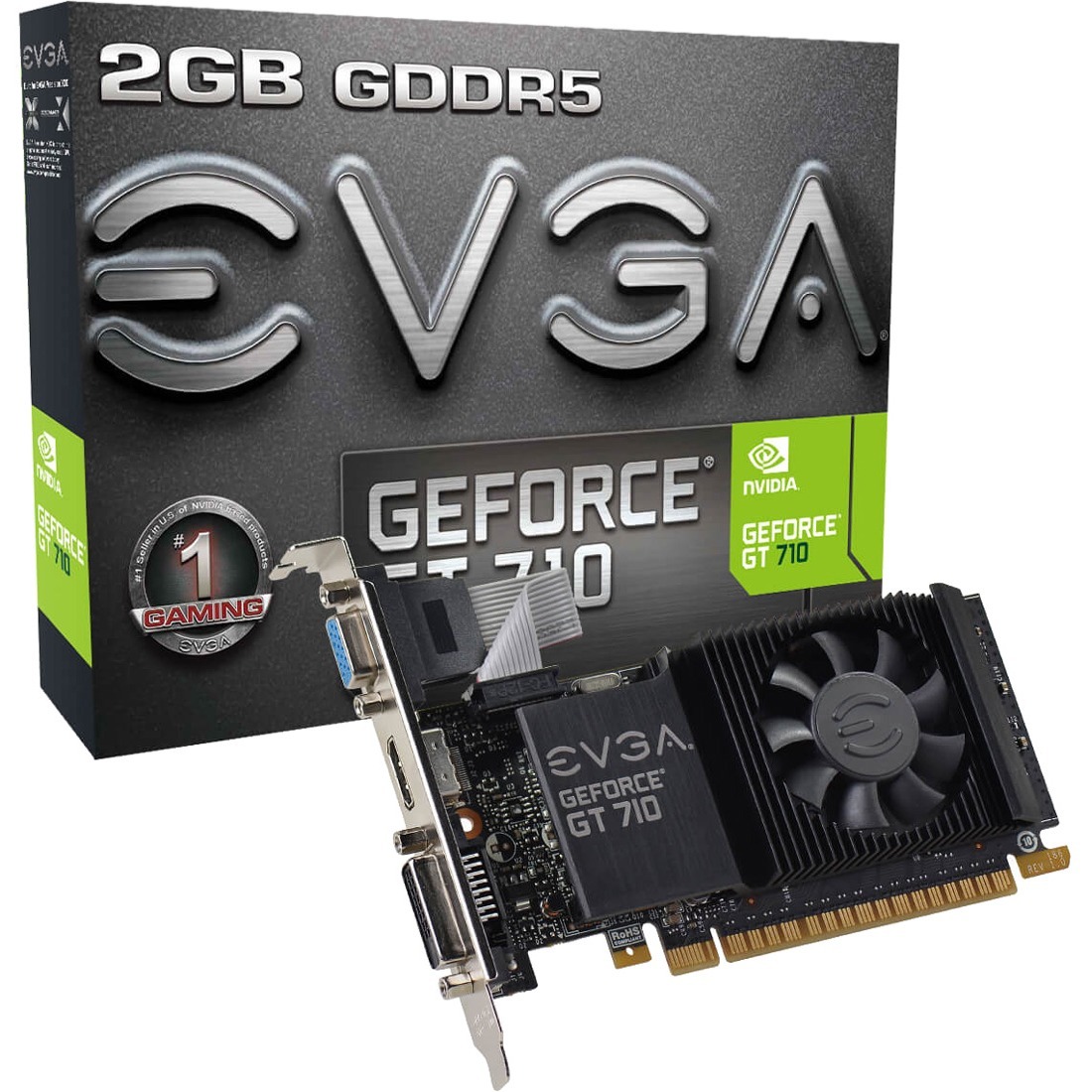 EVGA NVIDIA GeForce GT 710 Graphic Card, 2 GB GDDR5, Low-profile ...