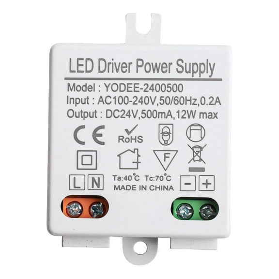 24V LED Driver Power Supply 12W with Short Circuit Protection Features