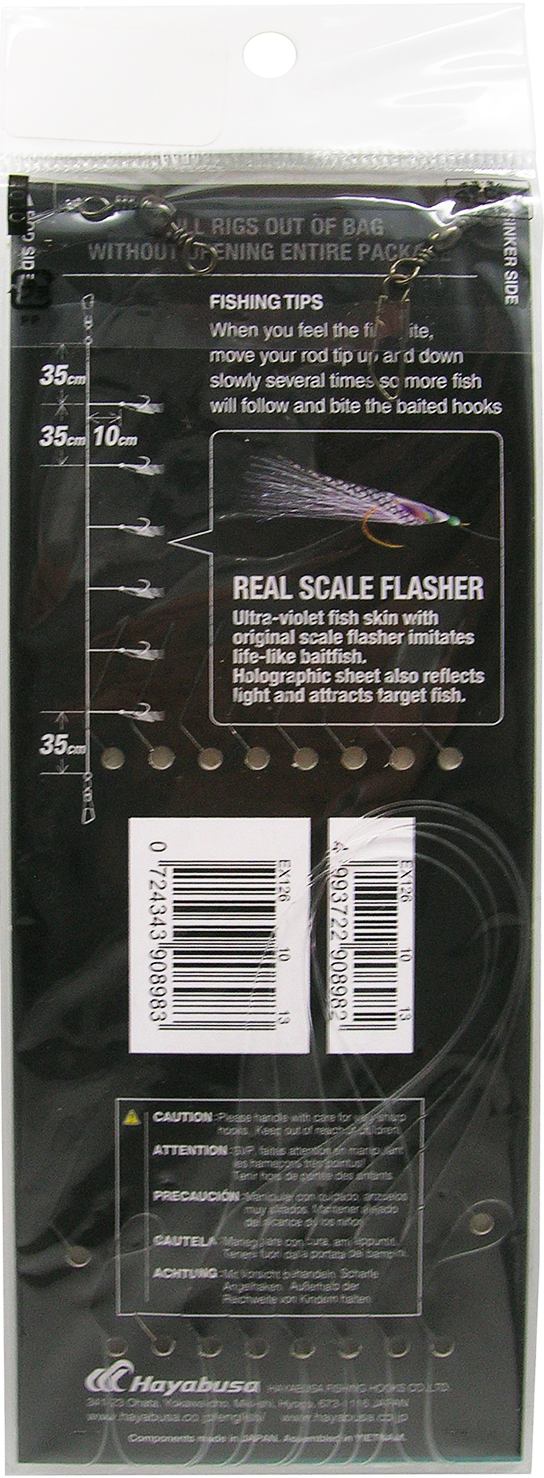 Hayabusa EX126-10 Real Scale Flasher Sabiki Size: 10, 6-Hooks Saltwater