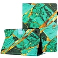 thumbnail image 5 of Case for Samsung Galaxy Tab A9+ 11.0" 2023 SM-X210/SM-X215/SM-X216B, Marble Pattern PU Leather Case with Pencil Holder & Card Slots, Multi-Angle Viewing Stand with Auto Sleep / Wake - Gold/Green, 5 of 9