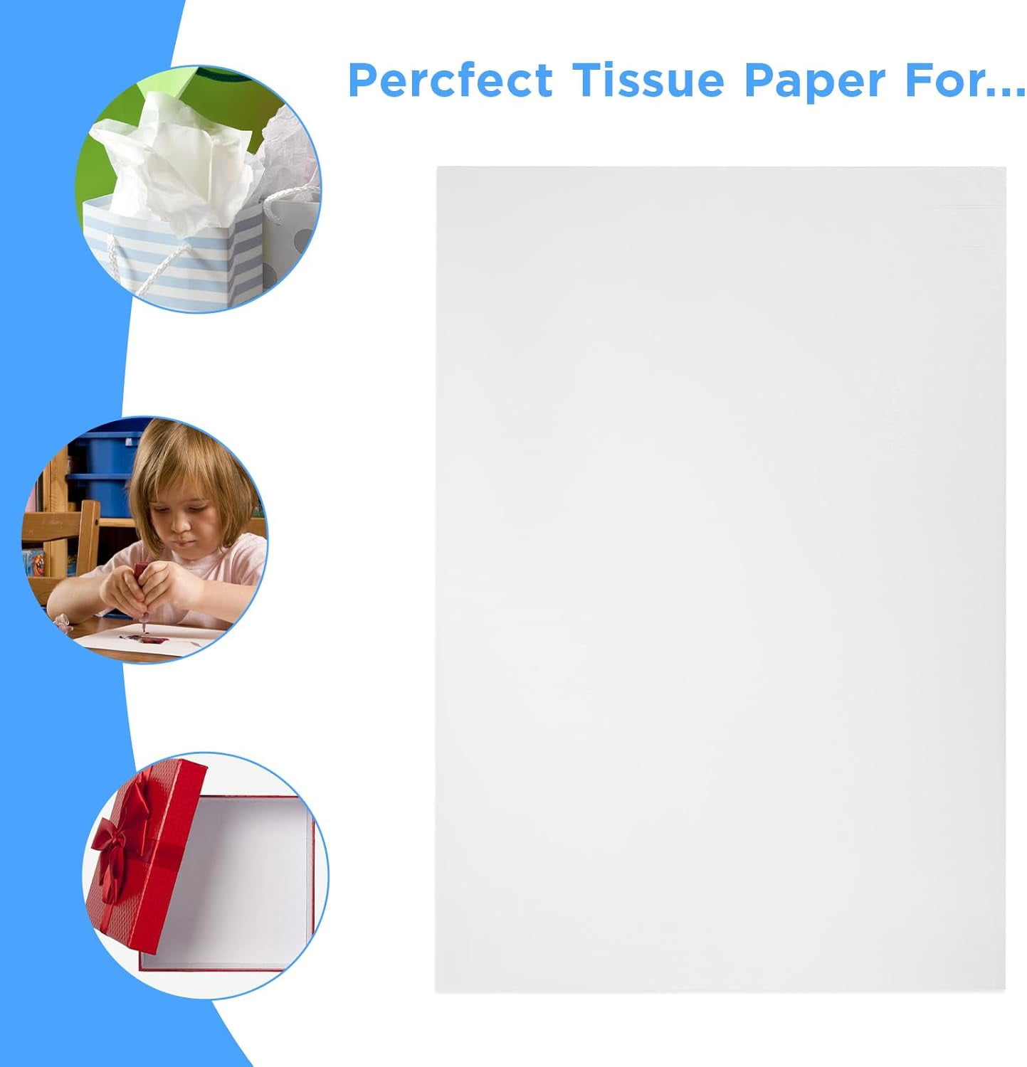 152 Sheets White Tissue Paper for Gift Bags, 27" x 19" Wrapping Tissue Paper Bulk for Wedding, Birthday, Christmas Gifts Packaging, DIY Crafts, Storage, Moving Packing, Party Decor