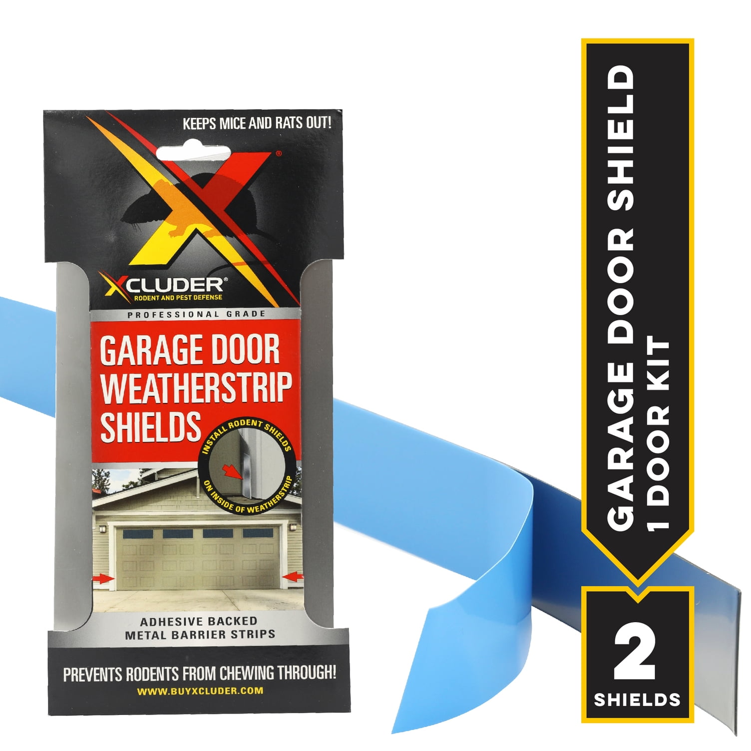 Xcluder Garage Door Rodent Shield, Stainless Steel, 1 Door Kit (Pack of