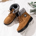 thumbnail image 4 of Fnooota Womens Cozy Boots, Non Slip Outdoor Lace up Warm Fur Lined Boots Winter Snow Khaki Size 10, 4 of 4