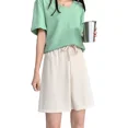 thumbnail image 1 of Bermudas Casuales Para Mujer Con Cordón Elástico Ajustable, 1 of 8