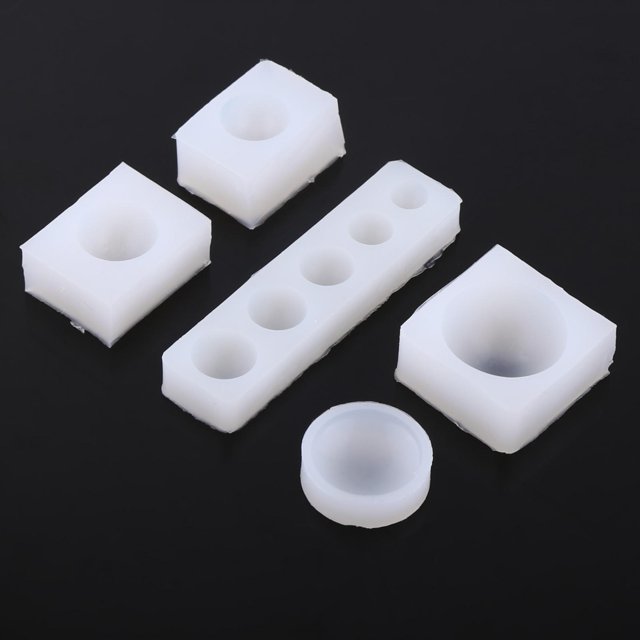 5 unids/set creativo DIY medio redondo cabujón molde de silicona para fabricación de joyas de resina epoxi