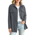 thumbnail image 4 of Enjoytime Jackets for Women Lapel Long Sleeve Button Down Shacket Fall Trendy Casual Coat Plus Size Clothes, 4 of 7