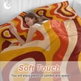 Abstract Art Full Size Comforter Set, Orange Brown Yellow Pattern Retro ...