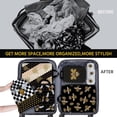 thumbnail image 4 of 6 Pcs Compression Packing Cubes Waterproof Suitcase Travel Bag Luggage Backpack Organizer Travel Cubes for Packing-Black and Gold Bees, 4 of 6