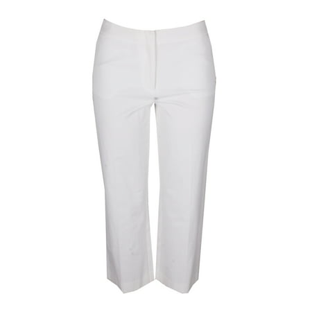 Alfani - Alfani White Straight-Leg Cropped Pants 4 - Walmart.com