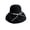 Black, variant on Women Bow Print Mesh Bucket Sun Hat, UPF Wide Brim Foldable Outdoor Travel Beach Hat with Ribbon Bow