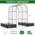 thumbnail image 3 of FICISOG Galvanized Raised Garden Bed with 87" H Arch Trellis and Netting, 3 in 1 Outdoor Metal Planter Garden Box for Gardening Climbing Plants Flowers Vegetables Vines, Black, 3 of 7
