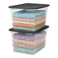 thumbnail image 1 of HOMZ Contenants de Rangement en Plastique Transparents Empilables de 56 Pintes, Couvercle Gris, Lot de 2, 1 of 12