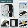thumbnail image 5 of Small Wallet For Women Bifold Leather Pocket Coin Credit Card Holder With RFID Blocking Watercolor Gray Flower, 5 of 6