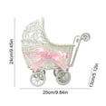 thumbnail image 3 of YingYouFu Mini Wicker Stroller Decoration, Rattan Doll Carriage Woven Candy Basket Centerpiece Decor for Weddings Showers, Decorative Flower Girl Cart, Event Centerpiece Decoration, 3 of 6