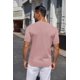 thumbnail image 3 of Camiseta COOFANDY Henley para hombre, manga corta, casual, rosa, 3 of 9