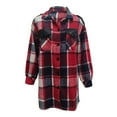 thumbnail image 4 of Cathalem Women Long Sleeve Jacket Coat Plaid Women's Cardigan Fall Winter Womens Shirt Blouse Tops, 4 of 6