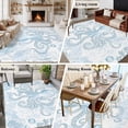 thumbnail image 5 of 5'x8' Area Rugs, Blue Coastal Octopus Indoor Outdoor Area Rug for Living Room Bedroom, Summer Watercolor Coral Washable Bathroom Rugs Kitchen Floor Carpet Mats Home Decor Aesthetic, 5 of 8