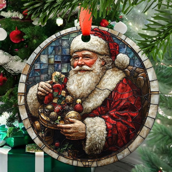 Santa Claus 12 Christmas Ornament, Holiday Tree Ornament, Gift for Mom, Love Day Home Decor, Festival Gift Ornament, Keepsake 2025