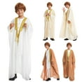 thumbnail image 2 of Child Boy Kaftan Arabian Kaftan for Teen Boys, Loose Casual Kaftan Middle Eastern Thobe, Arabian Kaftan, 2 of 9