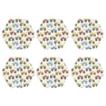 thumbnail image 2 of Pofeuu Cartoon Monster Trucks Print Leather Coasters Set of 6, Round Cups Mugs Mat Pad for Home Kitchen Heat Resistant Drink Coasters,Hexagon, 2 of 7
