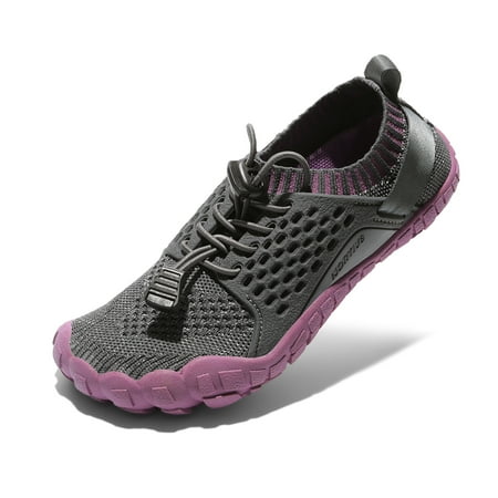 Nortiv 8 Kids Water Shoes Boys & Girls Comfort Aqua Shoes Quick Dry Barefoot Swim Diving Sports Shoes Aqua-K2 Grey/Purple Size 10