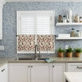 thumbnail image 6 of Christmas Kitchen Curtains and Valances Set, Rod Pocket Curtains Tier Farmhouse Window Curtains 24 Inch Length, Winter Xmas Pinecone Plants Retro Farmhouse 3 Piece Kitchen Curtains Set, 6 of 6