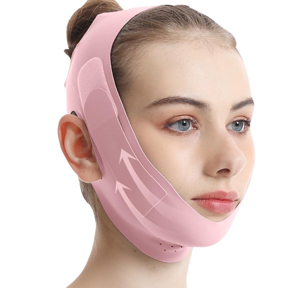 Jaw Strap,Chin Strap for Sleeping,Chin Strap for Sleeping with 4-Side Adjustment, Anti Snoring Chin Strap Elasticity for Adults, Anti Snoring Devices Breathable and Durable(Pink)