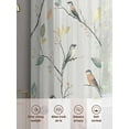 thumbnail image 7 of Vintage Botanical Semi Sheer Curtains 63 Inch Length 2 Panels Set, Birds Branch Watercolor Leaf Sheer Kitchen Curtain Privacy Voile Window Curtain for Living Room Bedroom Rod Pocket Drapes, 7 of 7