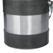 The Novogratz Cylinder Leather Handmade Brown Ice Bucket with Lid